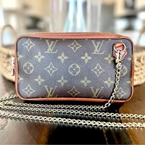 Louis Vuitton Brown and Gold Crossbody Bag